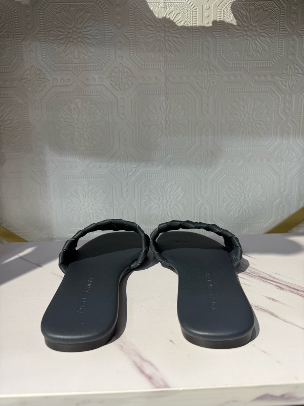 Yosi Samra - Nathalie - Woven Slide Sandals in Navy - Picture 3 of 5